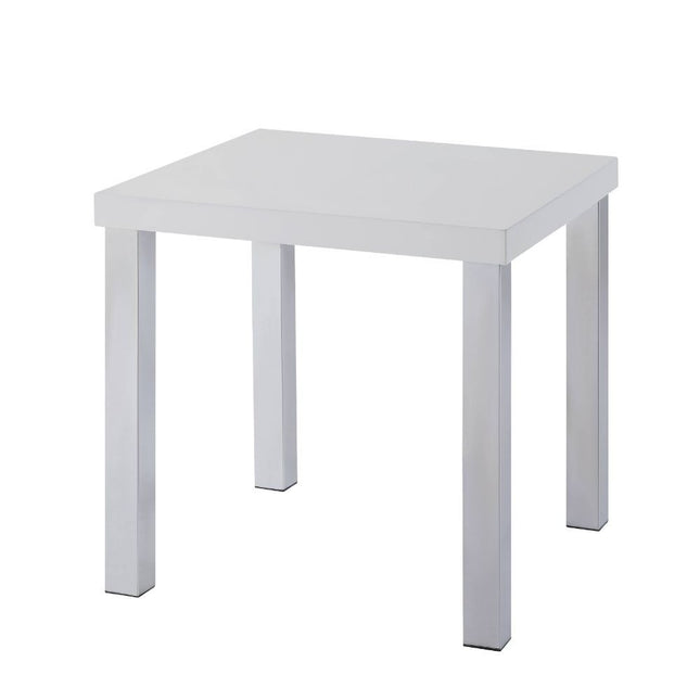 Harta - End Table - White High Gloss & Chrome - Tony's Home Furnishings