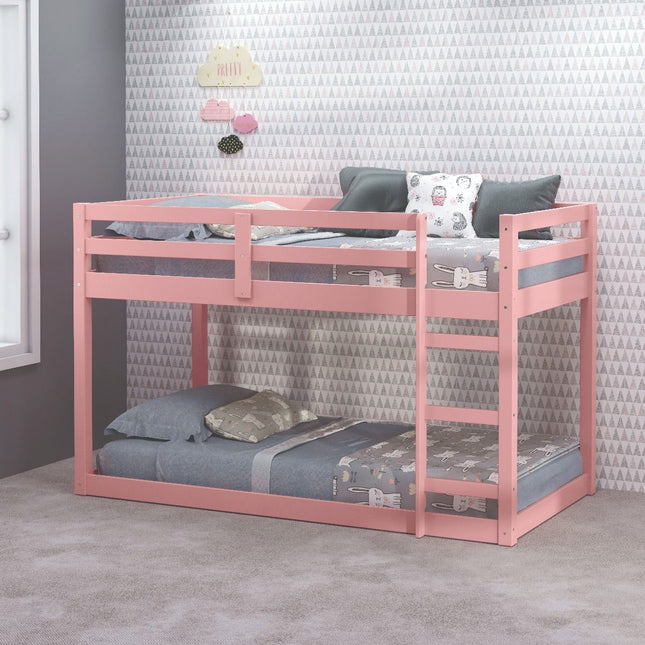 Gaston II - Twin Loft Bed - Pink Finish - Tony's Home Furnishings