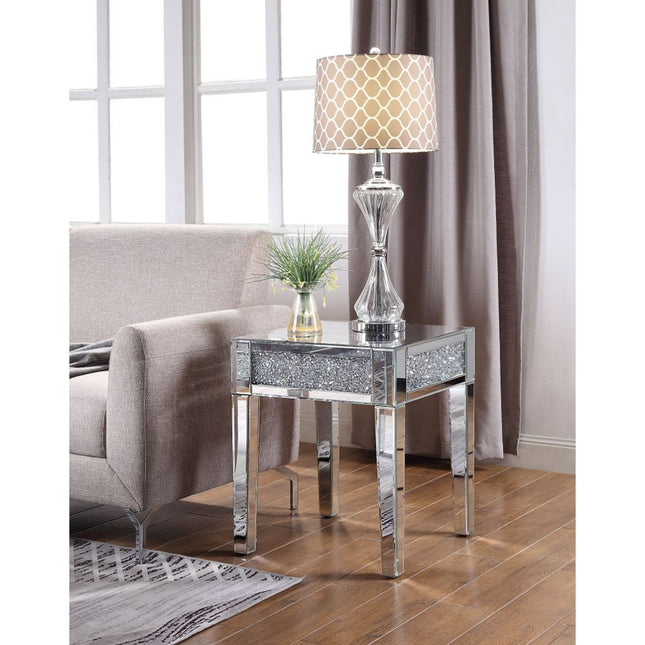 Noralie - End Table - Mirrored - Wood - 24" - Tony's Home Furnishings