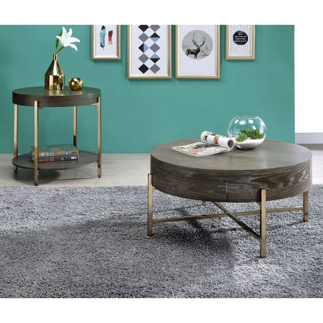 Weyton - Coffee Table - Dark Oak & Champagne - Tony's Home Furnishings