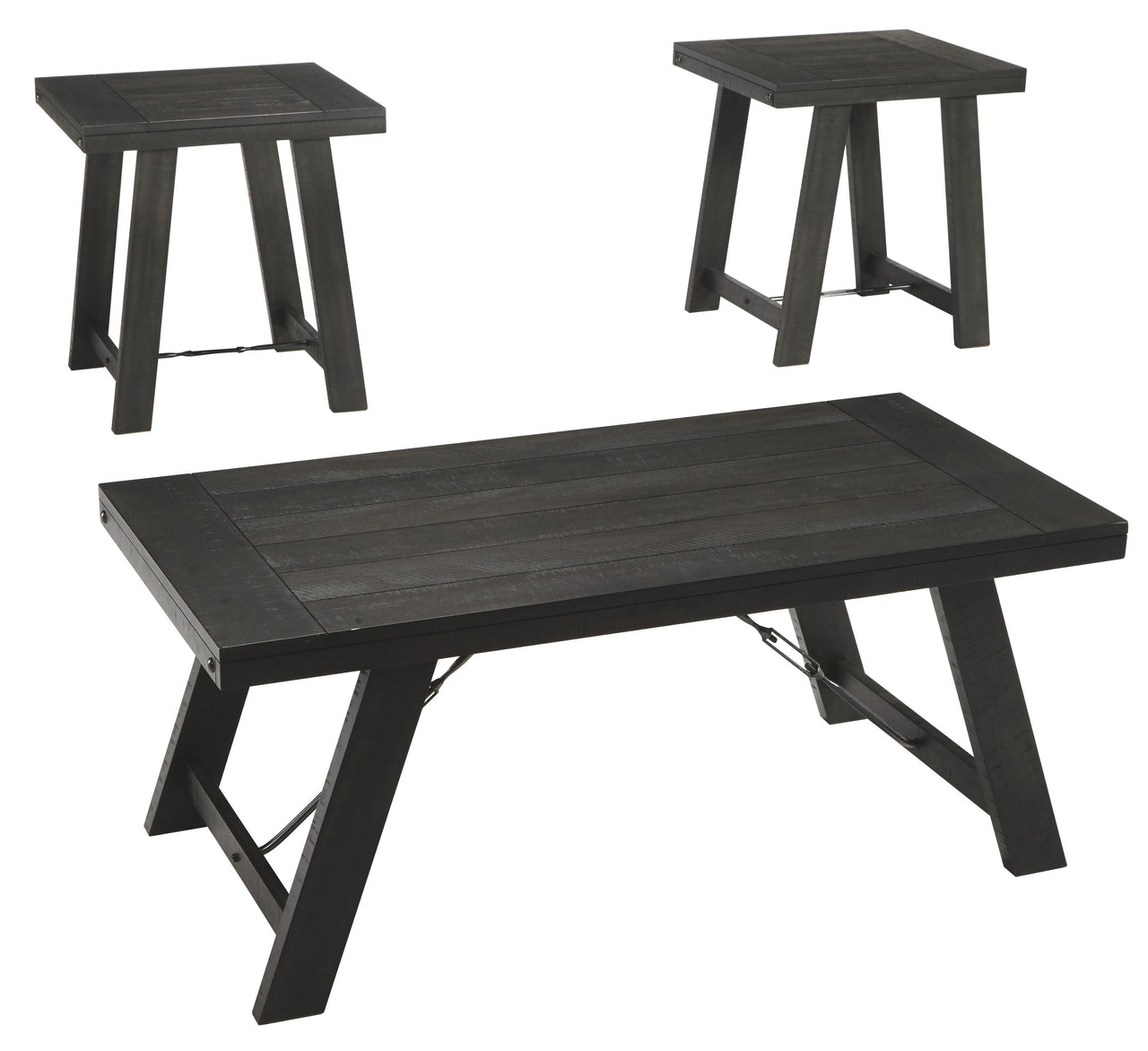 Noorbrook - Black / Pewter - Occasional Table Set (Set of 3) Tony's Home Furnishings Furniture. Beds. Dressers. Sofas.