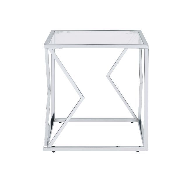 Virtue - End Table - Clear Glass & Chrome Finish - Tony's Home Furnishings