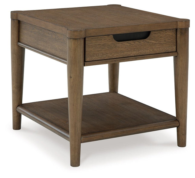 Roanhowe - Brown - Rectangular End Table - Tony's Home Furnishings