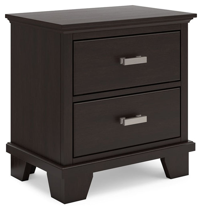 Covetown - Dark Brown - Two Drawer Night Stand - Tony's Home Furnishings