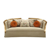 Daesha - Sofa - Tan Flannel & Antique Gold - Tony's Home Furnishings