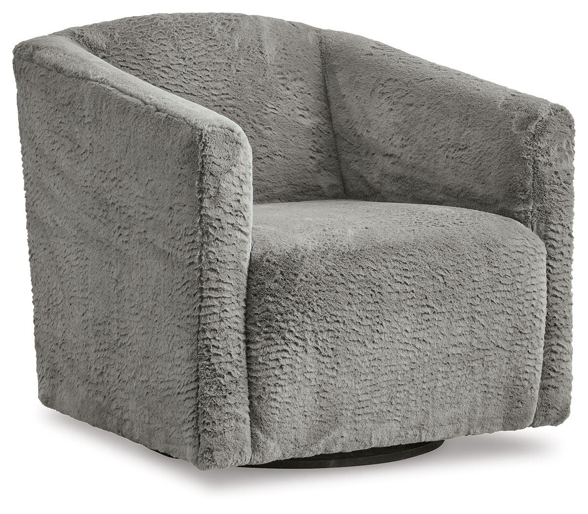 Bramner - Charcoal - Swivel Accent Chair Tony's Home Furnishings Furniture. Beds. Dressers. Sofas.