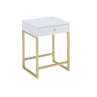 Thumbnail for Coleen - Accent Table - White & Brass - Tony's Home Furnishings