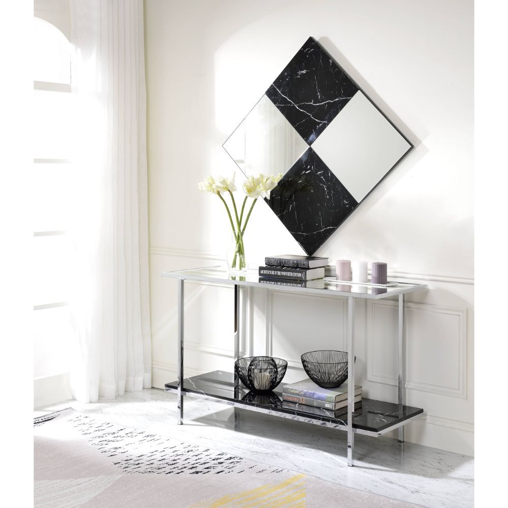 Angwin - Wall Mirror - Mirrored & Faux Marble - Tony's Home Furnishings
