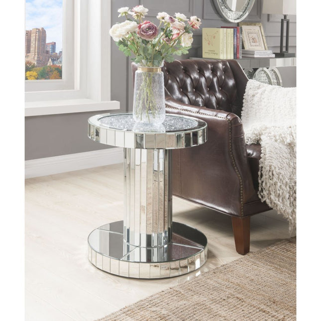 Ornat - End Table - Mirrored & Faux Stones - Tony's Home Furnishings