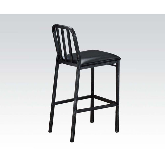 Jodie - Bar Chair (Set of 2) - Black PU & Antique Black - Tony's Home Furnishings