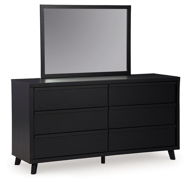 Danziar - Black - Dresser And Mirror - Tony's Home Furnishings