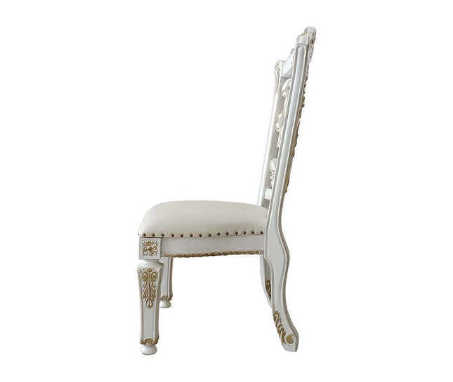 Vendom - Side Chair (Set of 2) - PU & Antique Pearl Finish - 48" - Tony's Home Furnishings