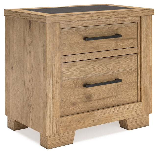 Galliden - Light Brown - Two Drawer Night Stand - Tony's Home Furnishings