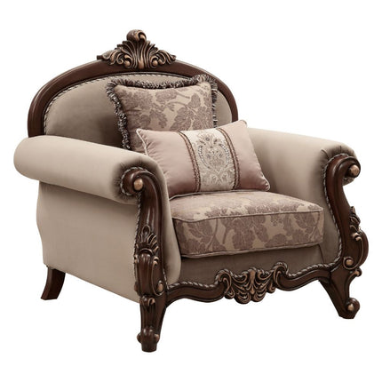 Mehadi - Chair - Velvet & Walnut - Tony's Home Furnishings
