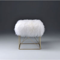 Thumbnail for Bagley - Ottoman - Wool & Gold Brass - Tony's Home Furnishings