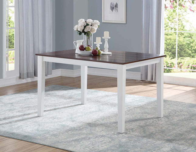 Green Leigh - Dining Table - White & Walnut - Tony's Home Furnishings