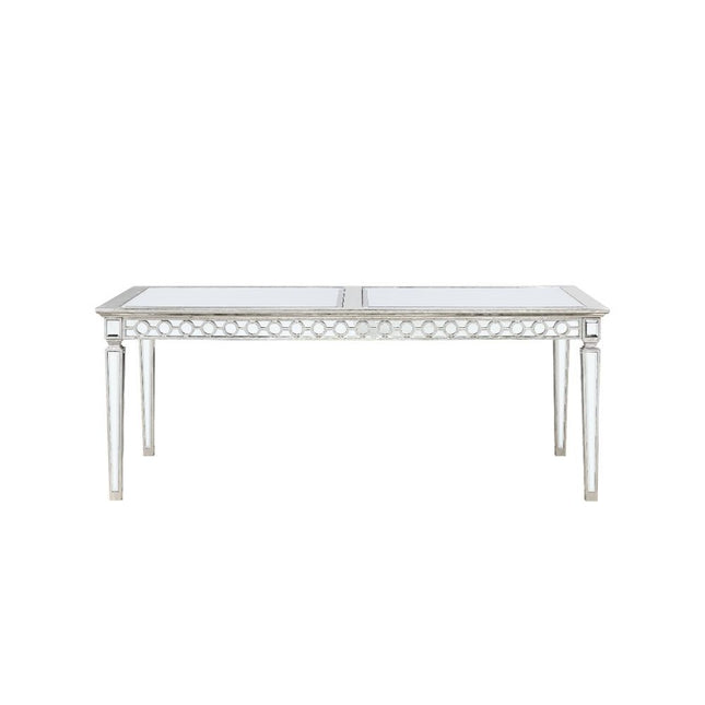 Varian - Dining Table - Mirrored & Antique Platinum - Tony's Home Furnishings