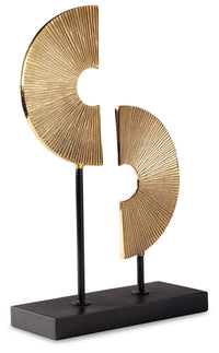 Thumbnail for Berrnette - Gold Finish / Black - Sculpture Tony's Home Furnishings Furniture. Beds. Dressers. Sofas.