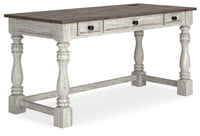 Thumbnail for Havalance - White / Gray - Home Office Desk Tony's Home Furnishings Furniture. Beds. Dressers. Sofas.