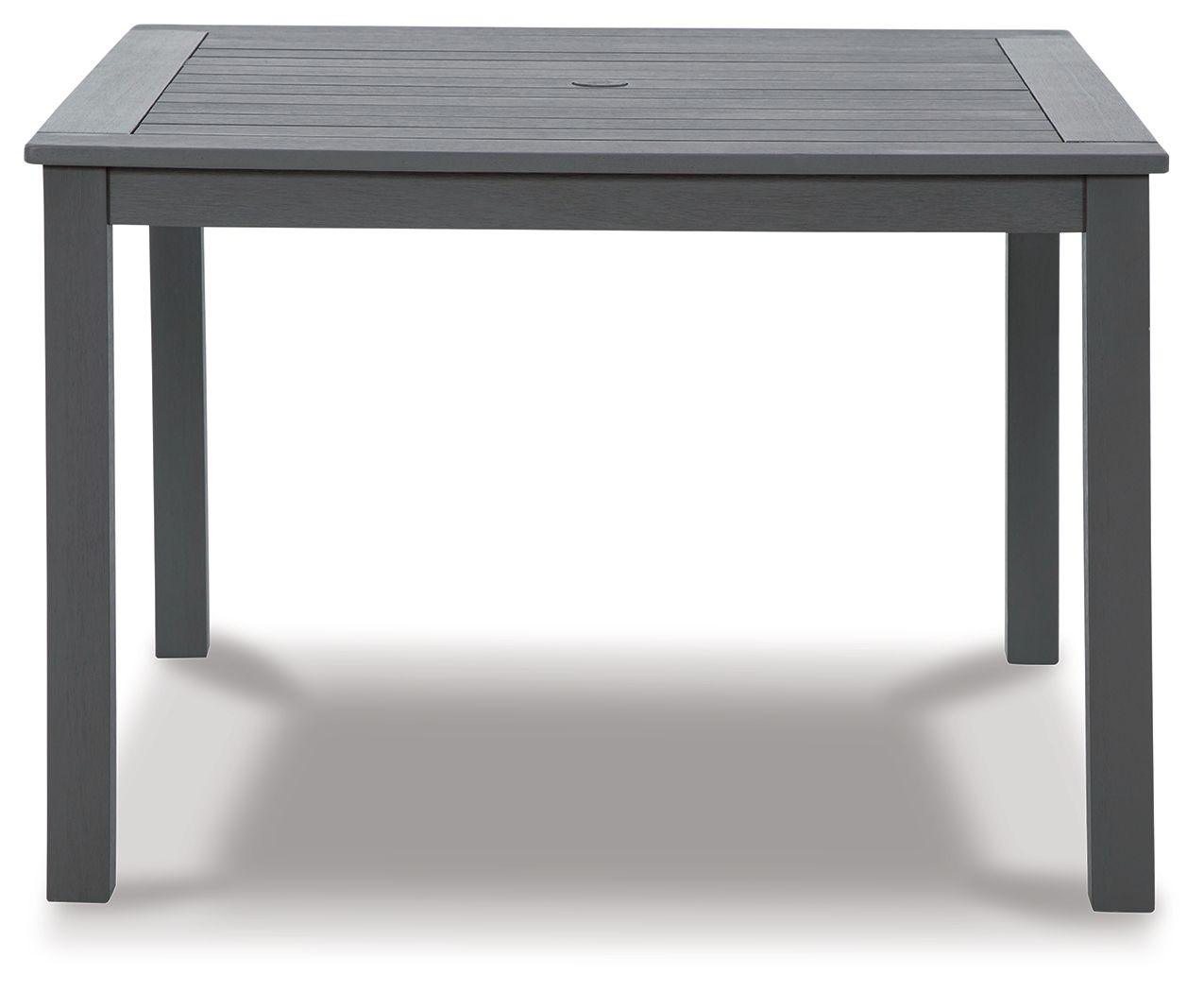 Eden Town - Gray - Square Dining Table W/Umb Opt Tony's Home Furnishings Furniture. Beds. Dressers. Sofas.