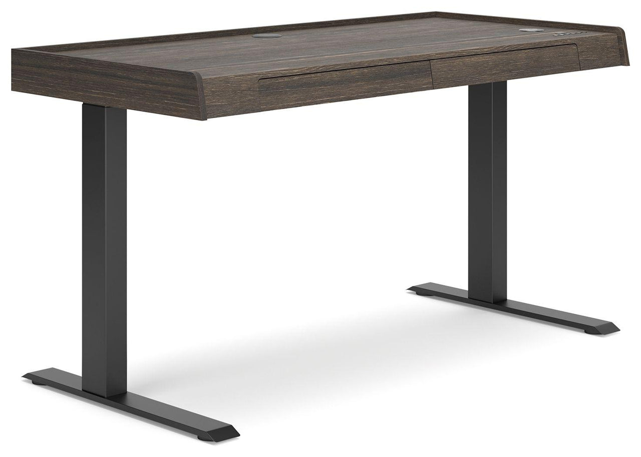 Zendex - Dark Brown - Adjustable Height Desk Tony's Home Furnishings Furniture. Beds. Dressers. Sofas.