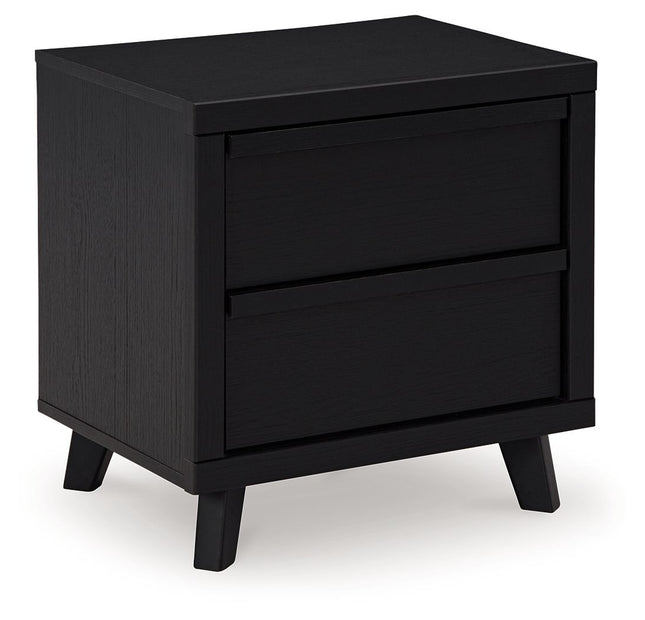 Danziar - Black - Two Drawer Night Stand Signature Design by Ashley® 