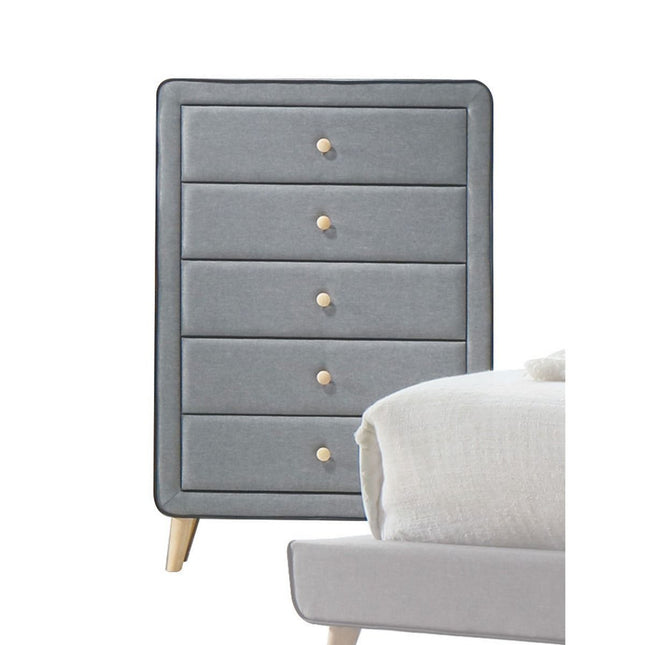 Valda - Chest - Light Gray Fabric - Tony's Home Furnishings