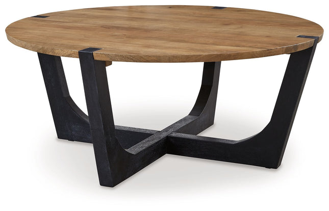 Hanneforth - Brown - Round Cocktail Table - Tony's Home Furnishings