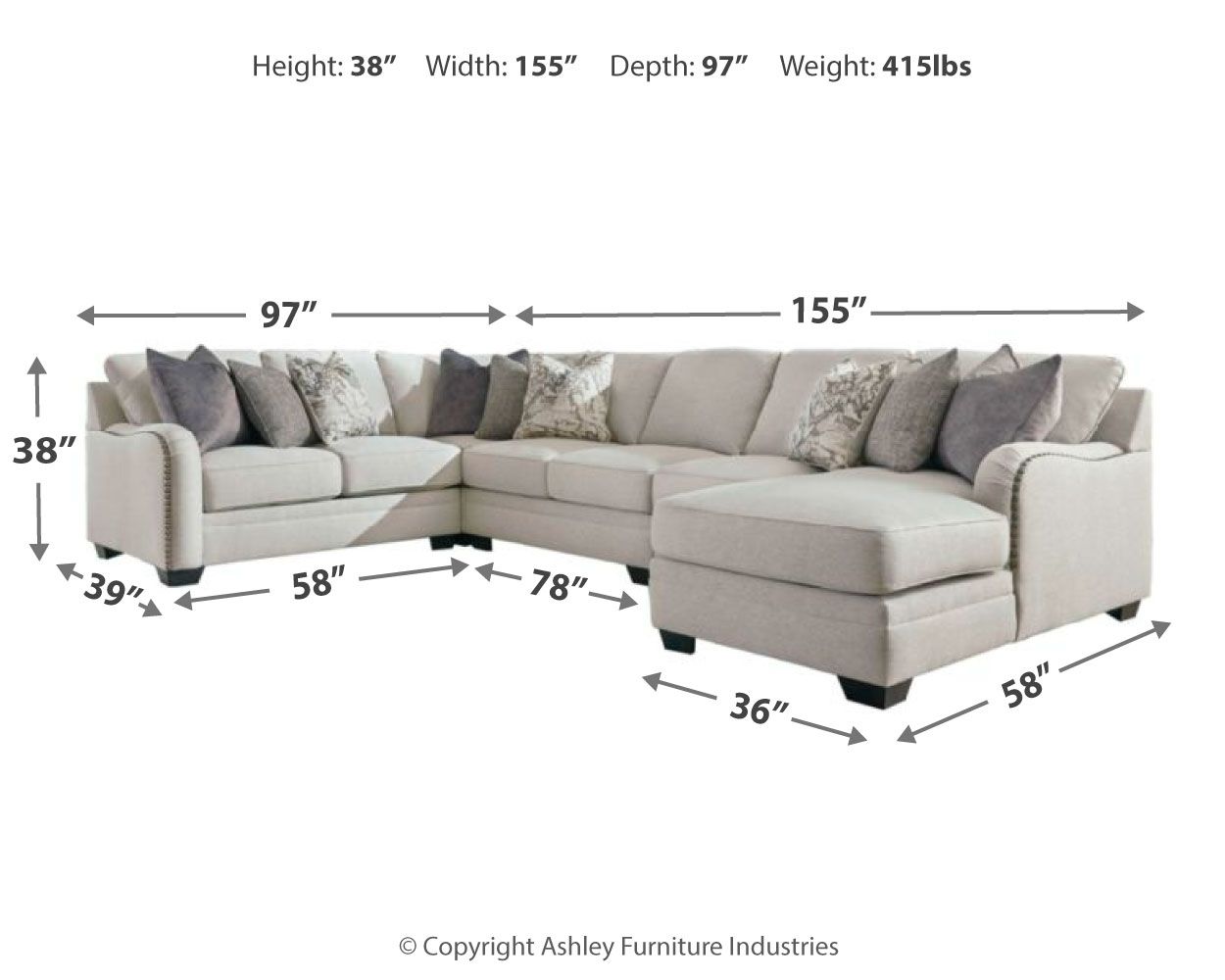 Dellara - Sectional Tony's Home Furnishings Furniture. Beds. Dressers. Sofas.