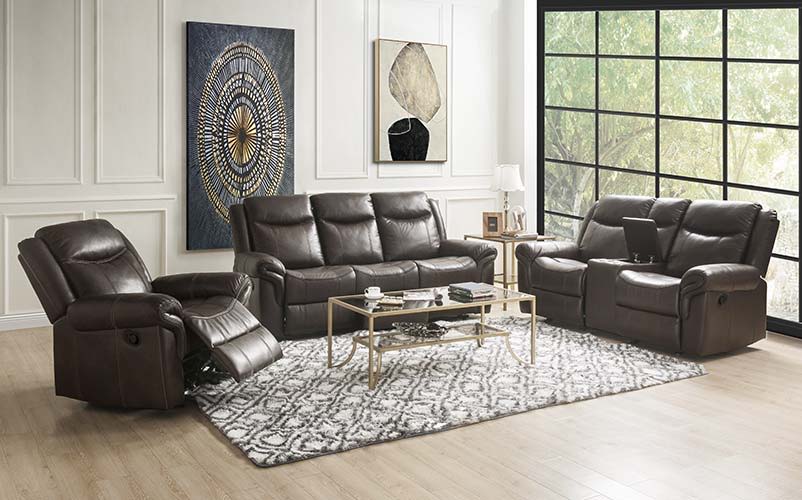 Lydia - Glider Recliner - Brown Leather Aire - Tony's Home Furnishings