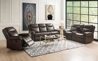 Thumbnail for Lydia - Glider Recliner - Brown Leather Aire - Tony's Home Furnishings