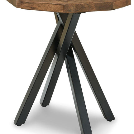 Haileeton - Brown / Black - Round End Table Signature Design by Ashley® 