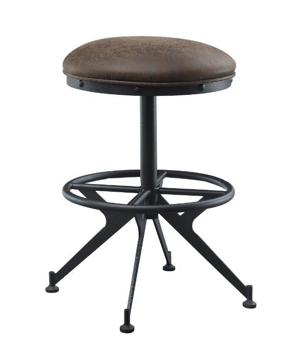 Zangief - Stool (Set of 2) - Salvaged Brown & Black Finish - Tony's Home Furnishings