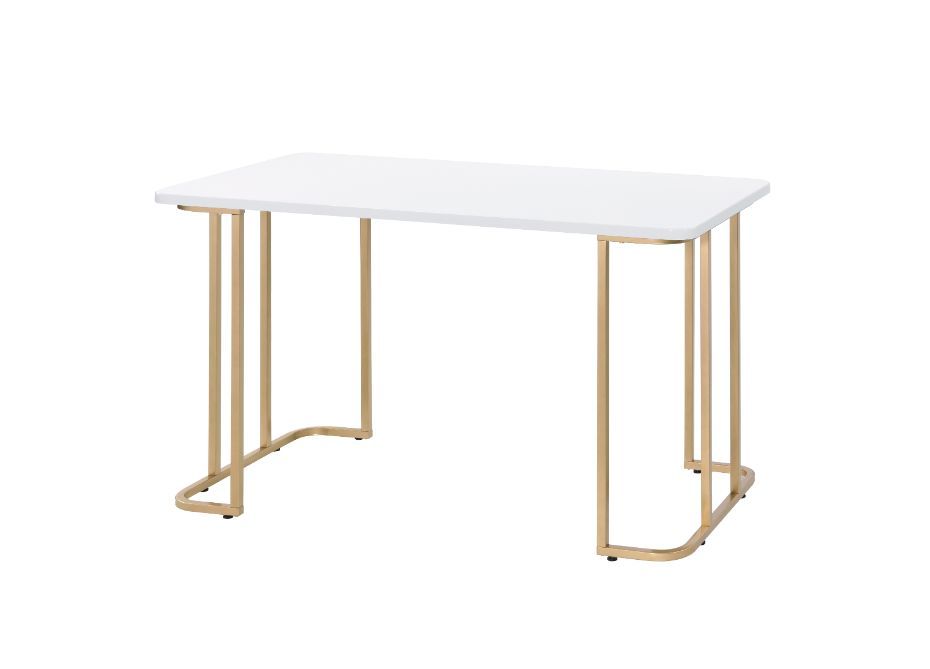 Estie - Writing Desk - White & Gold Finish - Tony's Home Furnishings