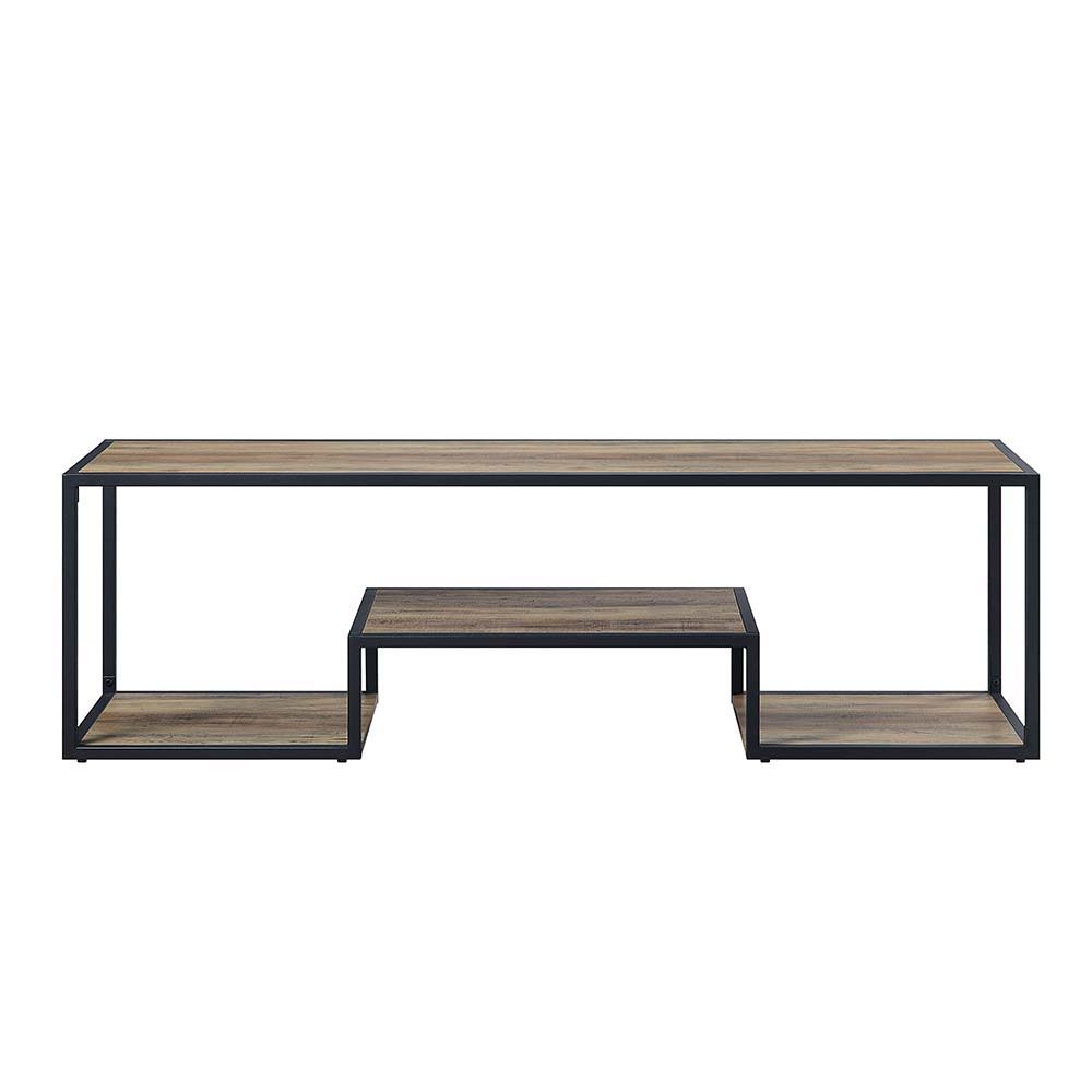 Idella - TV Stand - Rustic Oak & Black Finish - Tony's Home Furnishings