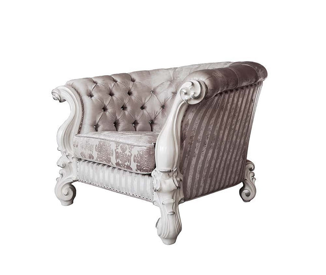 Versailles - Chair - Ivory Fabric & Bone White Finish - Tony's Home Furnishings