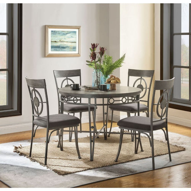 Landis - Dining Table - Oak & Gunmetal - Tony's Home Furnishings