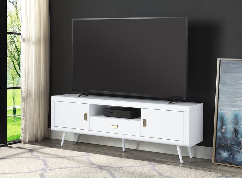 Pagan - TV Stand - White High Gloss Finish - Tony's Home Furnishings