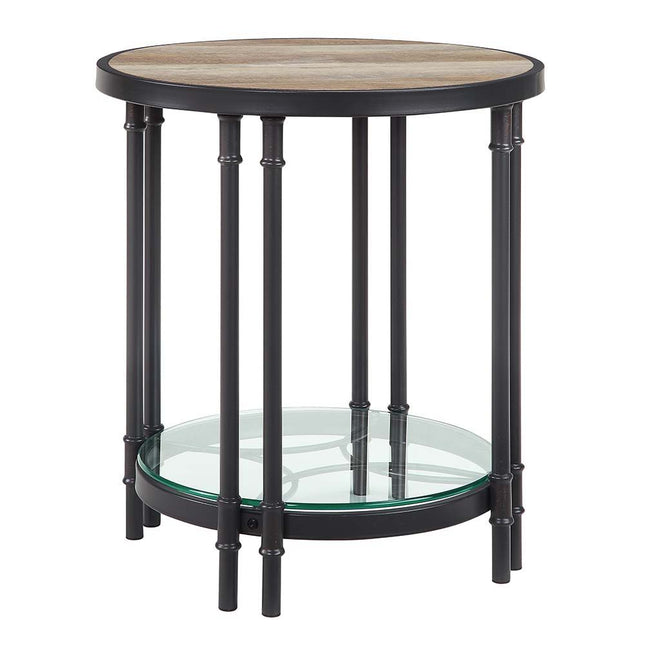 Brantley - End Table - Oak & Sandy Black Finish - 24" - Tony's Home Furnishings