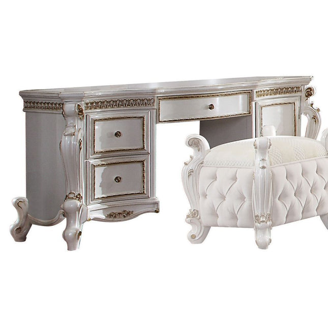 Picardy - Vanity Desk - Antique Pearl - Tony's Home Furnishings