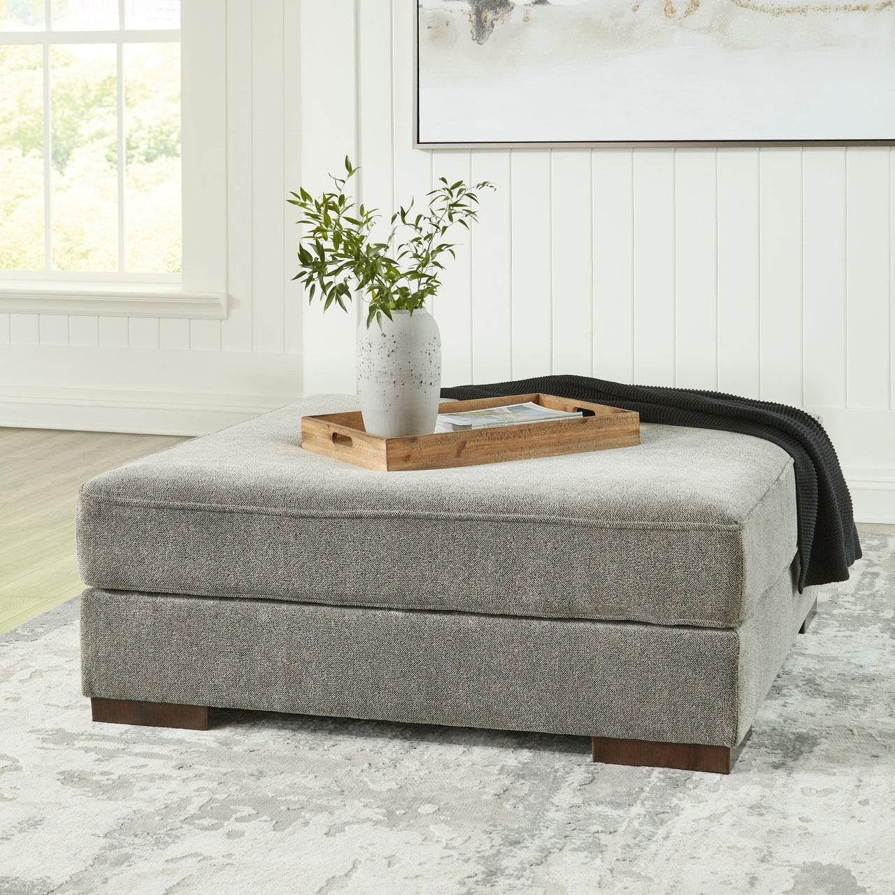 Bayless - Smoke - Oversized Accent Ottoman Tony's Home Furnishings Furniture. Beds. Dressers. Sofas.