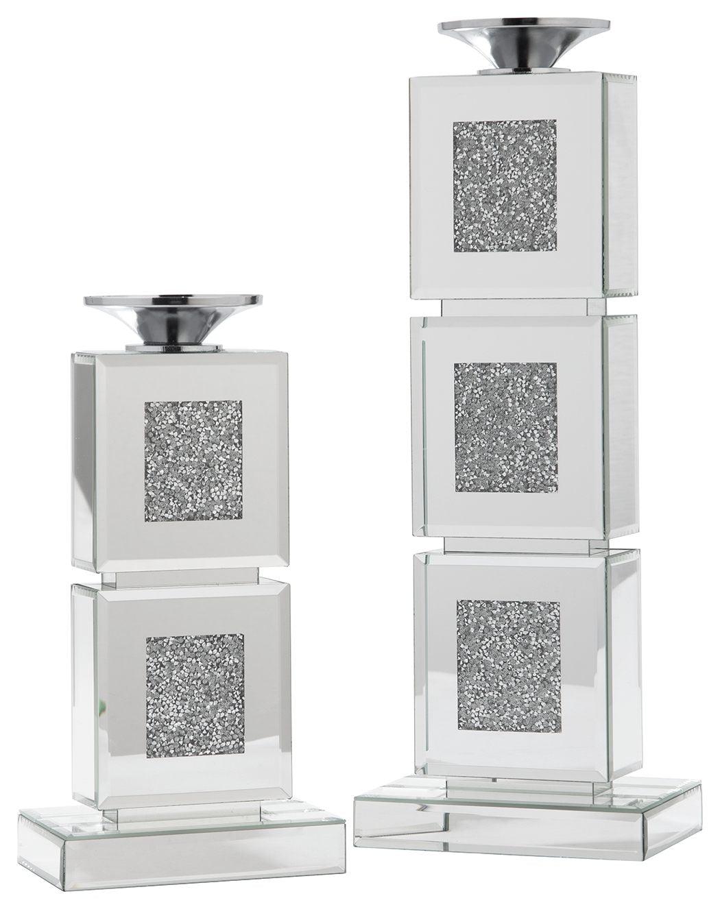 Charline - Metallic - Candle Holder Set (Set of 2) - Segmented Tony's Home Furnishings Furniture. Beds. Dressers. Sofas.