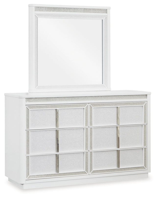 Chalanna - White - Dresser And Mirror - Tony's Home Furnishings