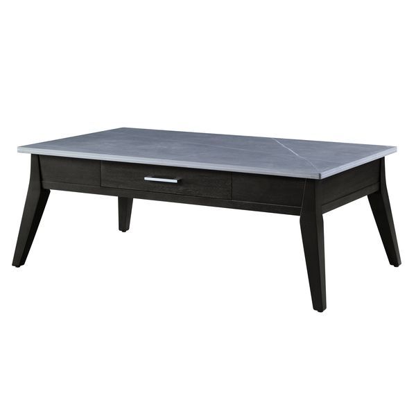 Zemocryss - Coffee Table - Marble & Dark Brown Finish - Tony's Home Furnishings