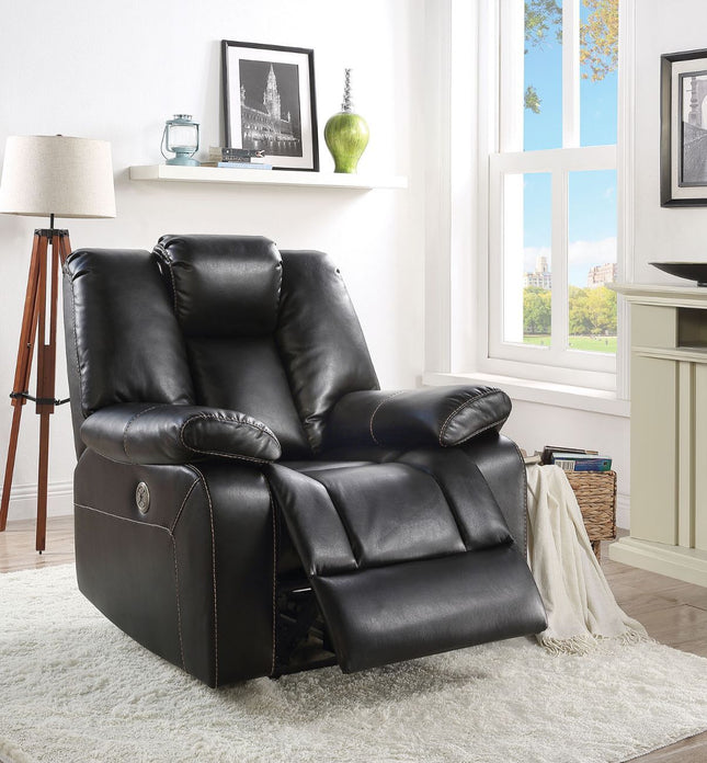 Jailene - Recliner - Black Leather-Aire - Tony's Home Furnishings