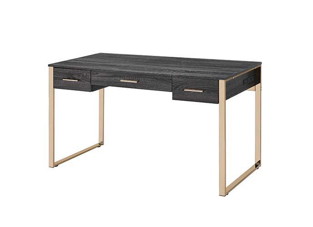 Perle - Vanity Desk - Champagne Gold & Black Finish - Tony's Home Furnishings