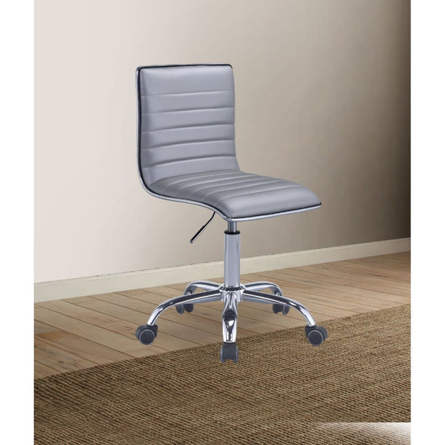 Alessio - Office Chair - Silver PU & Chrome - Tony's Home Furnishings