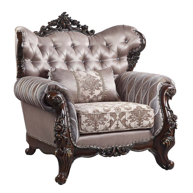 Benbek - Chair - Fabric & Antique Oak Finish - Tony's Home Furnishings