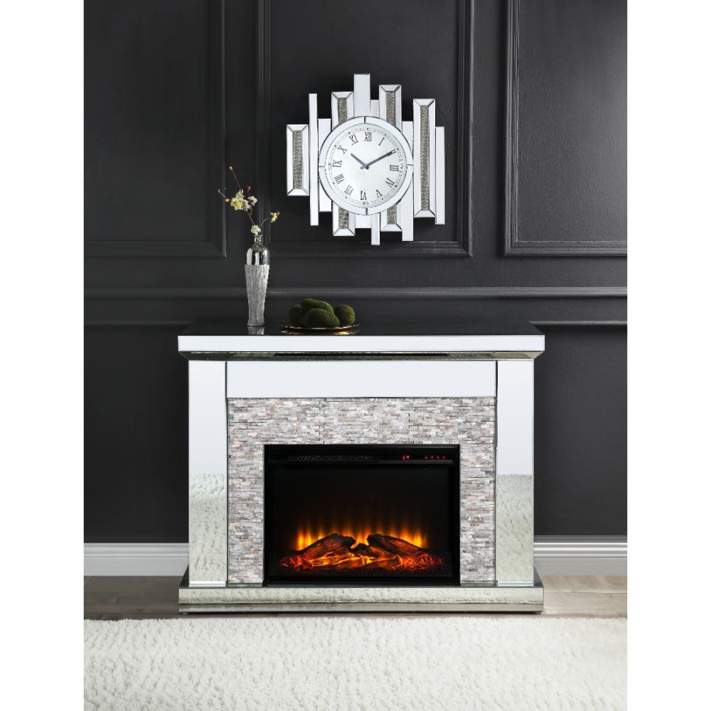 Laksha - Fireplace - Mirrored & Stone - Tony's Home Furnishings