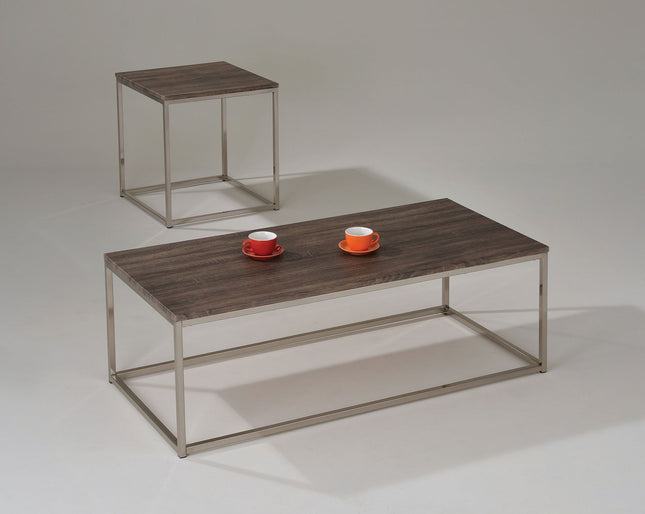 Cecil - Coffee Table - Walnut & Brushed Nickel - Tony's Home Furnishings